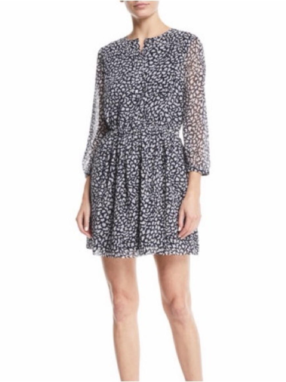 Club Monaco black and white abstract print mini dress. Size 0.